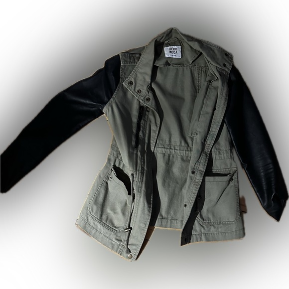 Vero Moda Green Cargo Faux Leather Jacket XS - Picture 1 of 1